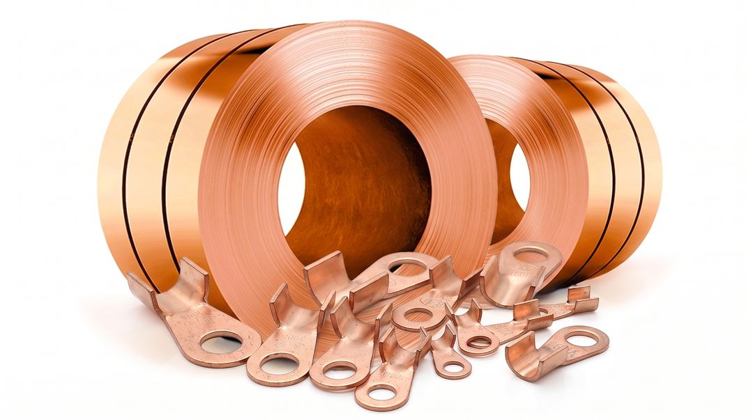Peça estampada em cobre, Fita Estamparia Metal